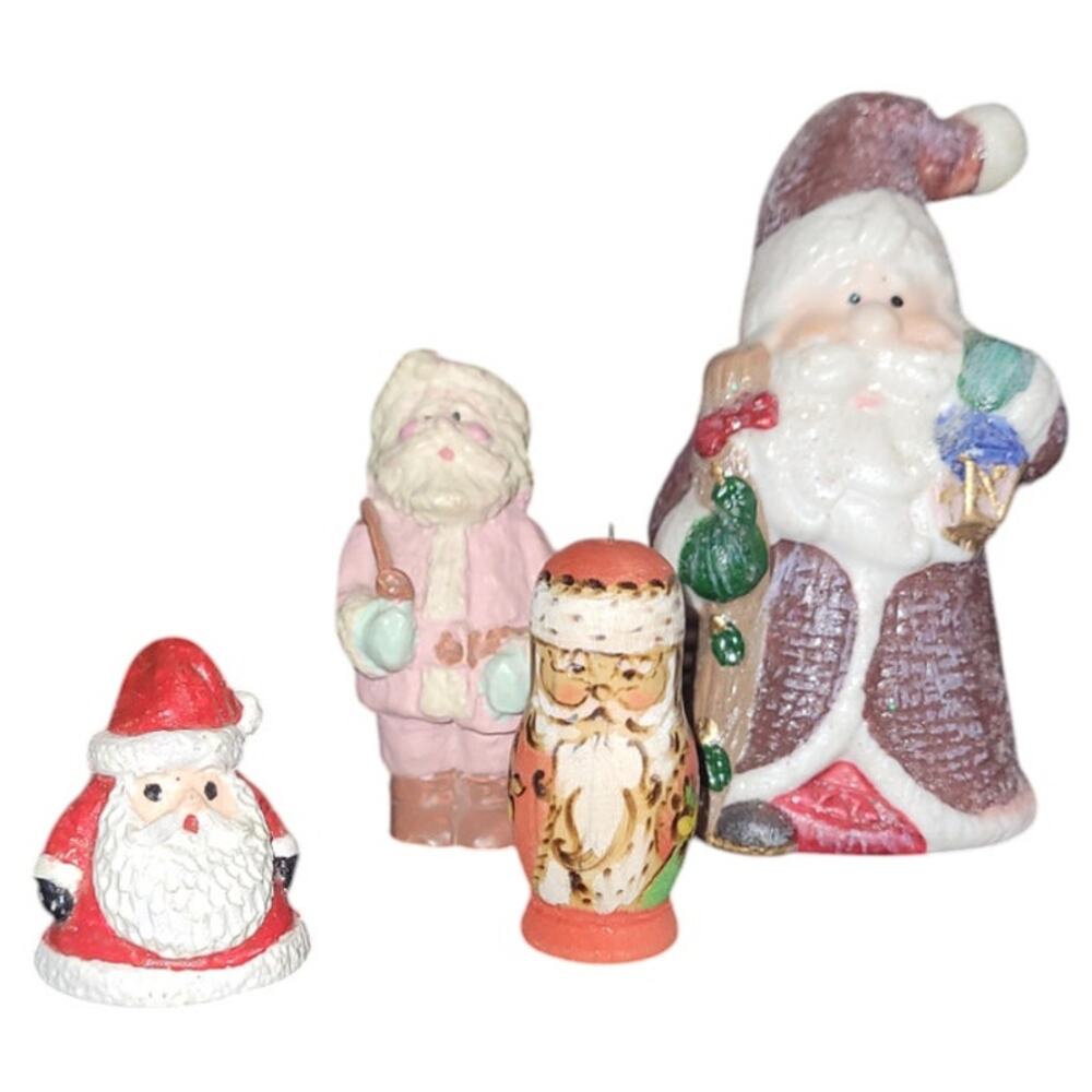 4 Vintage Mini Father Christmas Santa's